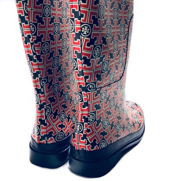 Tory Burch Shoes - Tory Burch Multi Color Rubber Rain Boots EUC